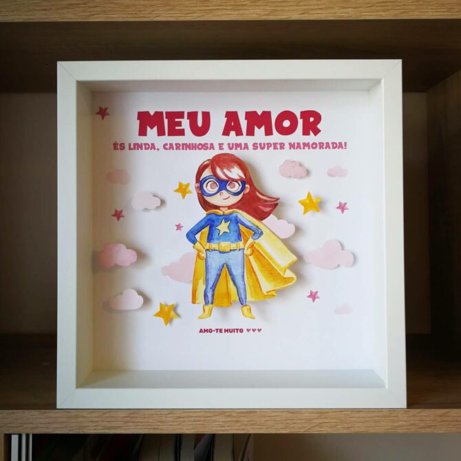 super mulher quadro presente