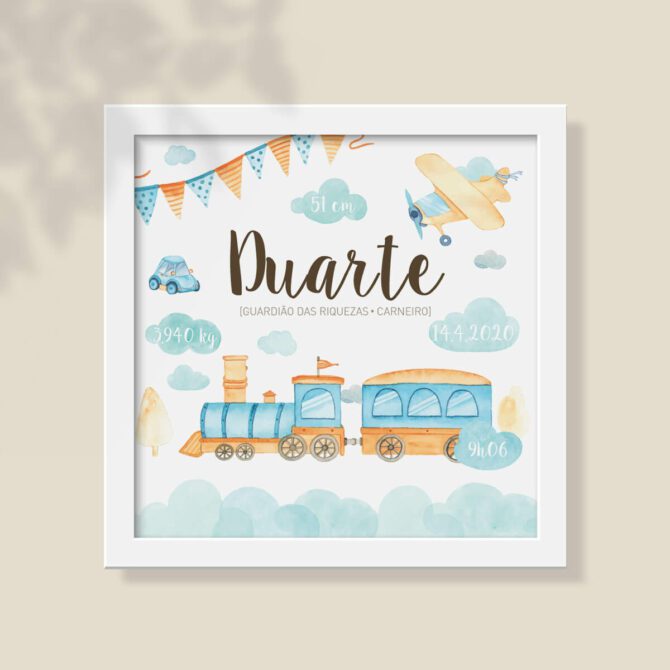 quadro infantil tema comboio