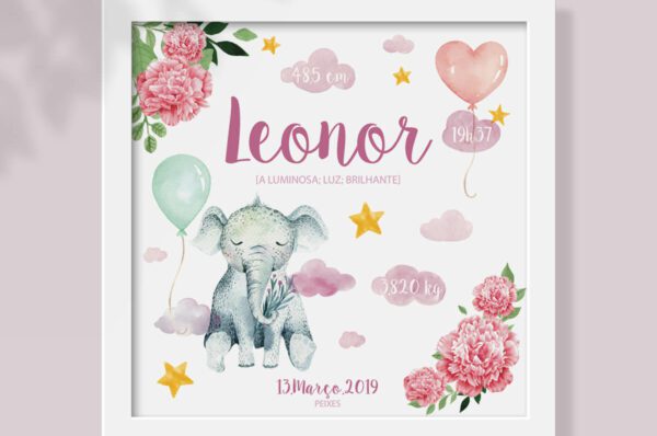 tema elefante decoração bebé