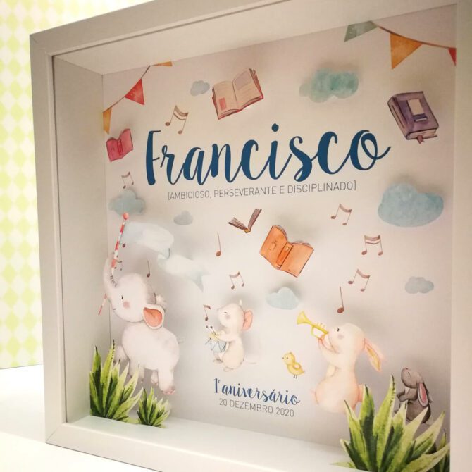 quadro para bebé com animais