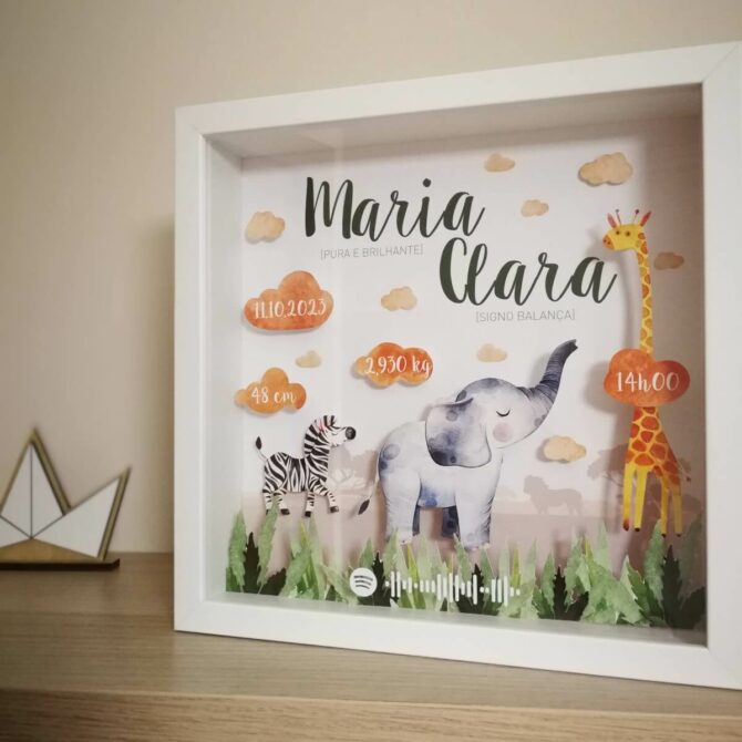 Quadro de Nascimento Grande Safari com Música