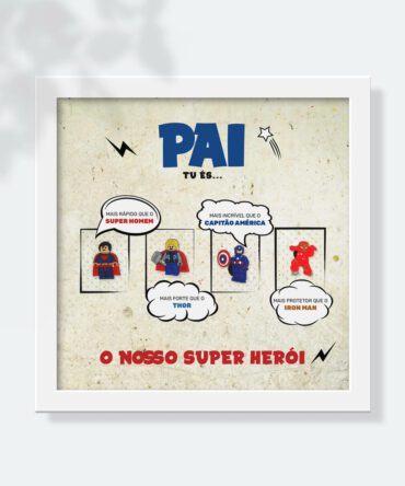 quadro super heróis presente original dia do pai