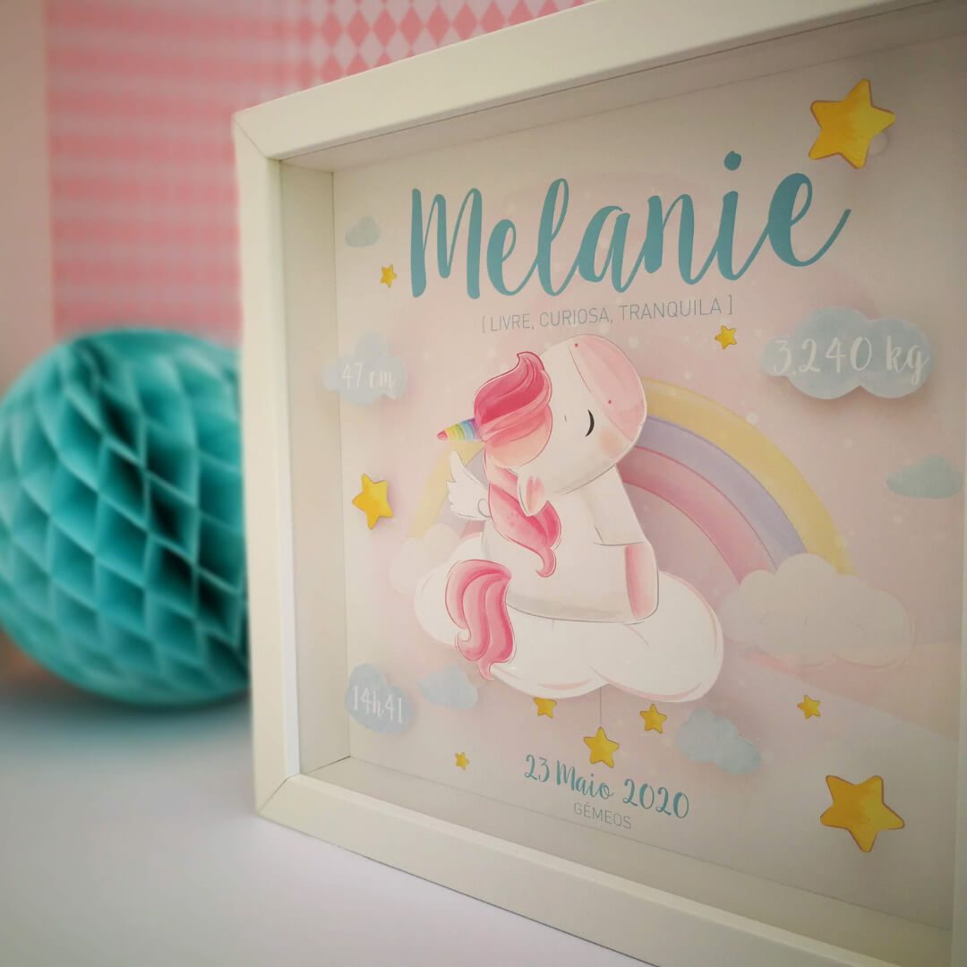 quadro de nascimento amoroso para menina