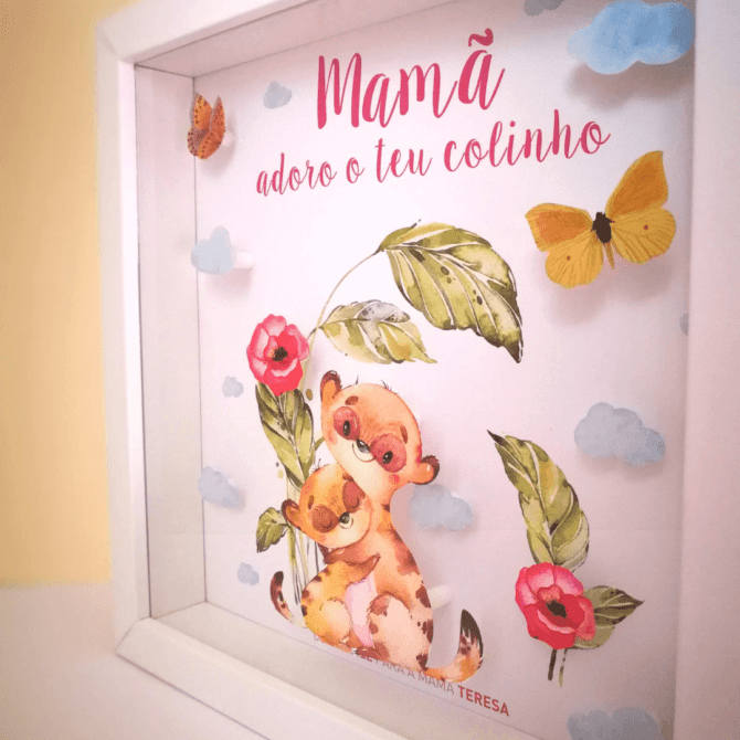 mamã adoro o teu colinho é um quadro para mãe, tia, avó, madrinha