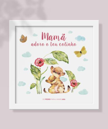 mamã adoro o teu colinho é um quadro para mãe, tia, avó, madrinha